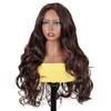 Creamily 24 Inch Black Ombre Wigs in Burgundy Red for