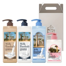 Milk Baobab Hair Body 4-piece Gift Set White Musk Fragrance, 1 Set / 밀크바오밥 헤어바디 4종 선물세트 화이트머스크향, 1세트