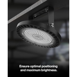 Sunco High Bay UFO Durable Indoor Modern Rust-Proof Commercial Industrial Warehouse U-Bracket, Black, Iron-Type, 1.1lbs