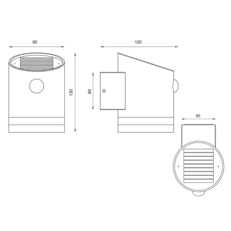 Set of 2 Solar Outdoor Wall Lights Anthracite with Motion