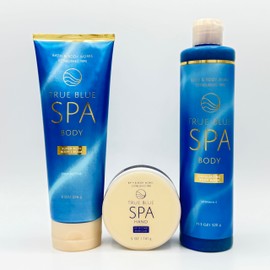 True Blue Bath & Body SPA 3-Piece Bundle | Super Rich Body Cream, Manicure Hand Scrub and Exfoliant Body Wash