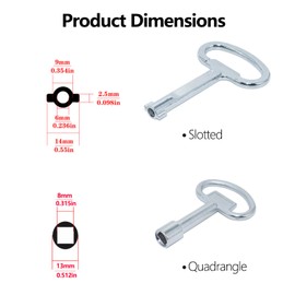 4-in-1 Radiator Key, for Radiator Bleed Key, Triangle Key Garbage bin, Meter Box Key, Gas Meter Box Key. Valve Keys for hatches, attic hatches, Control cabinets, etc.