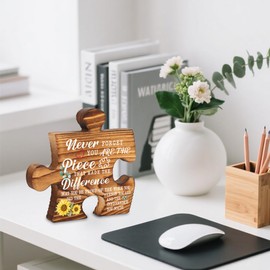 Appreciation gifts for Coworker Boss Mentor Teacher Social Worker, Inspirational Plaque for Employee Volunteer, You Are the Piece That Made the Difference Farmhouse Decor Signs & Plaques-LMP05