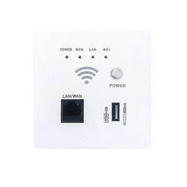 Snblzhef 300Mbps 2.4Ghz WiFi Router Wireless WiFi Socket RJ45 AP Relay Smart USB Socket Panel Embedded Wall WiFi Router A