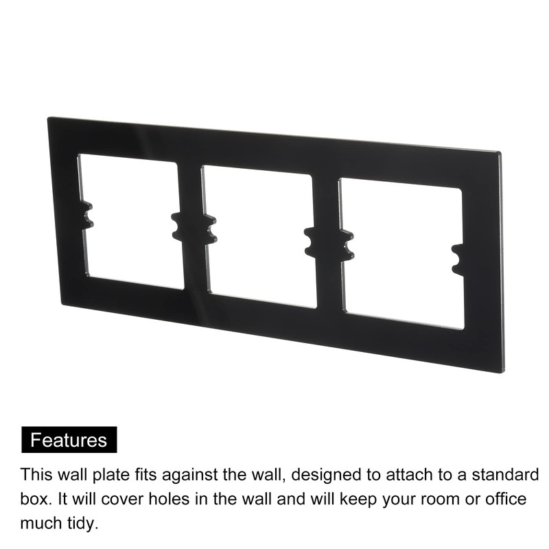 sourcing map Switch Surround Plate Wall Panel Decoration Three Gang