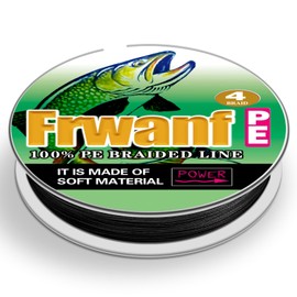 Frwanf Black Braided Fishing Line Color Never Fade 100M-2000M 6-300LB Super Strong PE Fishing Line Abrasion Resistant Fishing Wire Zero Stretch (100m/109Yards 15lb/0.18mm)