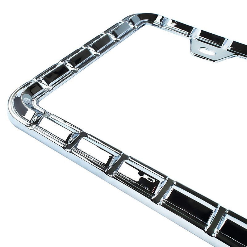 Creathome 3D Chrome License Plate Frames, Pure Zinc Alloy Metal