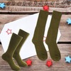 Skyebed 10 Pairs Men Green Army Socks Warm Military Crew
