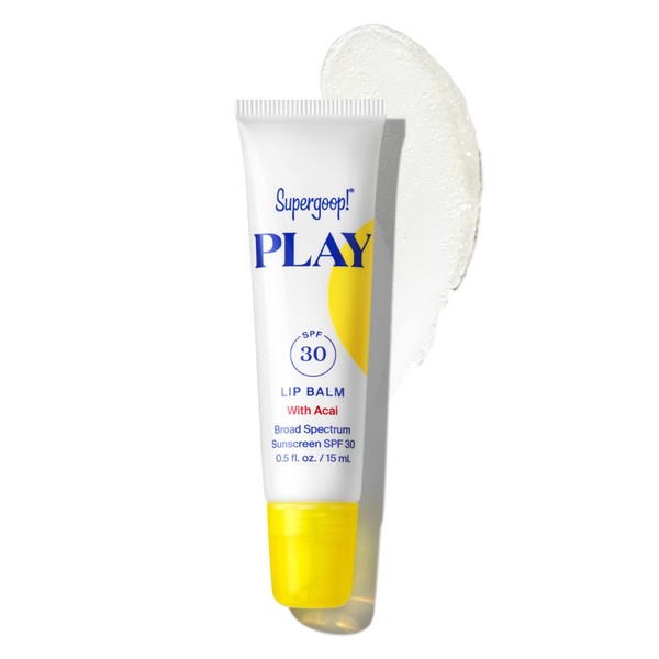 Supergoop! PLAY Lip Balm with Acai - 0.5 fl oz, Pack of 2 - SPF 30 PA+++ Broad Spectrum Sunscreen - Hydrating Honey, Shea Butter & Sunflower Seed Oil - Great for Active Days