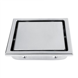 TOPINCN Floor Drain Stainless Steel Square Shape Anti-Odour Shower Drain Bathroom Waste Gate