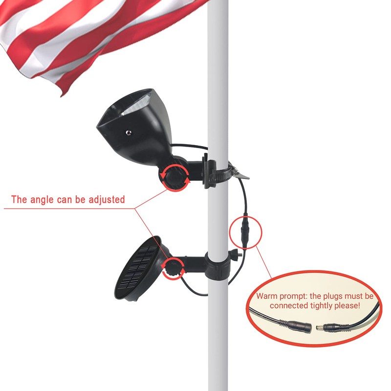 Flag Pole Light Solar Powered, Solar Flag Light fits 1’’