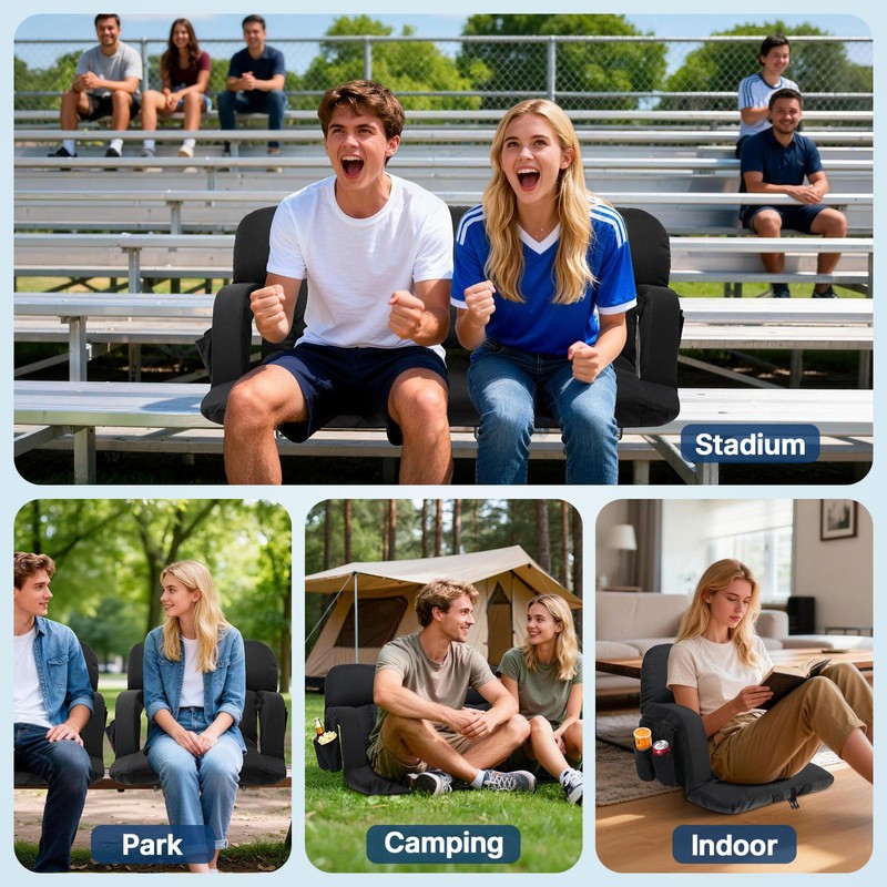 DEKEMASTER 25'' Stadium Seat with Back Support, Sofa-Style Comfort