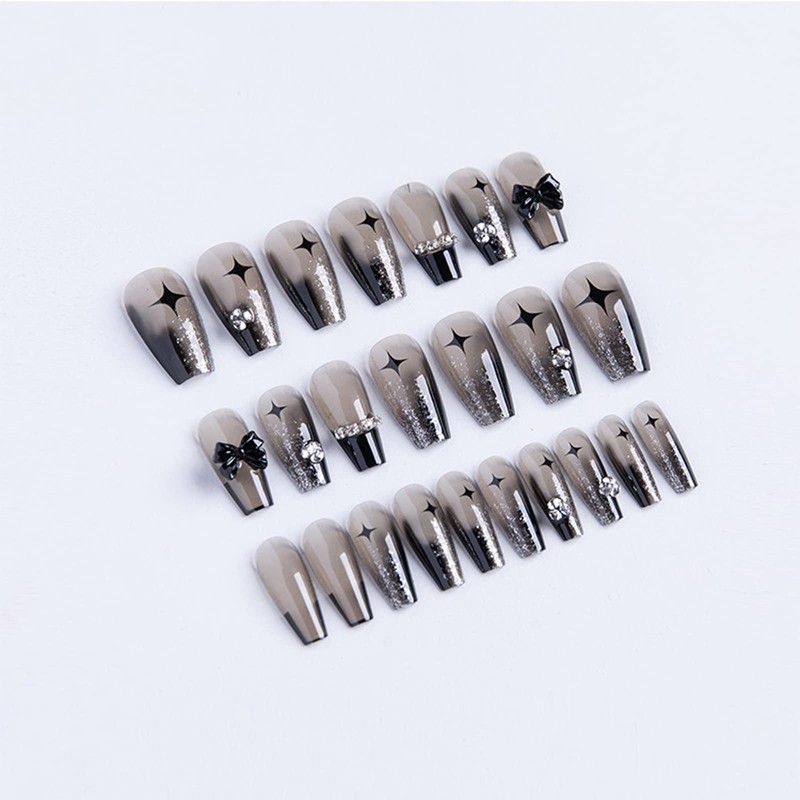 3D Nail Tips, Ribbon, Nail Art, Set of 24, Cute