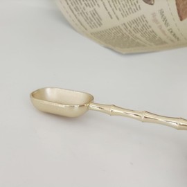 Xusmyzm Coffee Measuring Scoop 1 Teaspoon Set of 4 Long Handle Alloy Measuring Spoons Light Gold,For Ground Coffee,Loose Tea,Herbal,Spice