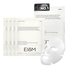 Trouble Patch Mask – Full Face Sheet Mask for Acne-Prone Skin | Sebum-Absorbing Oil Control, Pore Purifying, Tea Tree Biome, Korean Skincare Acne Face Mask, Hydrocolloid-Infused Sheet (20ml x 4)