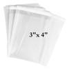 200 pcs 3x4 Crystal Clear Resealable Recloseable Cellophane/SelfSeal Bags