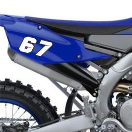 Pubblimania 30 Numbers Motorcycle Stickers Waterproof and Washable 1 Pack 30 Stickers for Motorcycle Car Motocross Quad Scooter (White, 3)