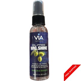 Via Natural Oil Free Wig Shine Spray 2oz | Lightweight Hair & Wig Gloss