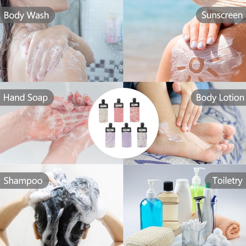Tavvke 6 Pcs Leak-Proof Refillable Compression Bags, 90ml Travel Squeeze