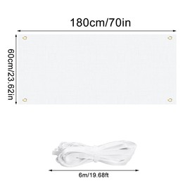 WakiHong 180 x 60 cm Blank Banner, White, White Banner for Painting, Polyester Blank Banner, for DIY Painting, Indoor and Outdoor Decoration (White)