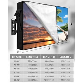 DOME-SPACE Coastal Beach Blue Sky Coconut Tree Outdoor TV Cover for Outside Flat Screen Televisions, Nature Landscape Weatherproof TV Screen Protector with Zipper for 30 to 32 Inch Screens