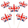 SHATCHI Union Jack Crowns Toothpicks Cupcake Toppers Britain Cocktail Stick