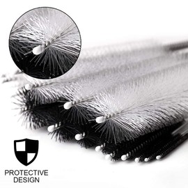 DiCUNO 2 Sets of Cleaning Brushes 8 Inch Nylon Tube Brushes Set with Protective Design [Updated Edition, 1 Set of Super Hard & 1 Set of Medium Hard]