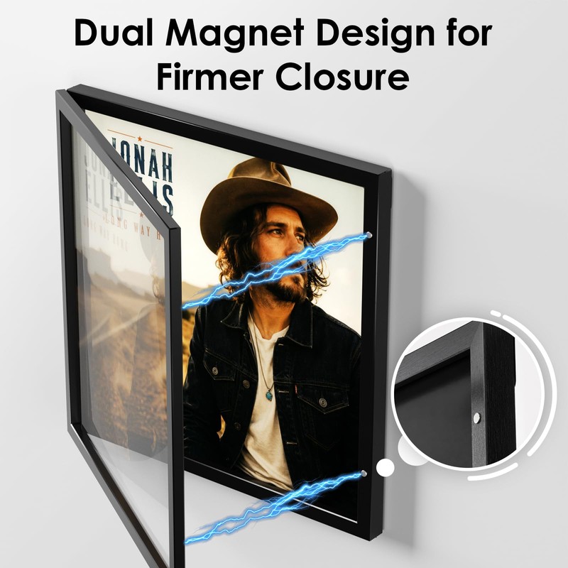 efunny 4-Pack Vinyl Record Display Frame for Wall Mount &