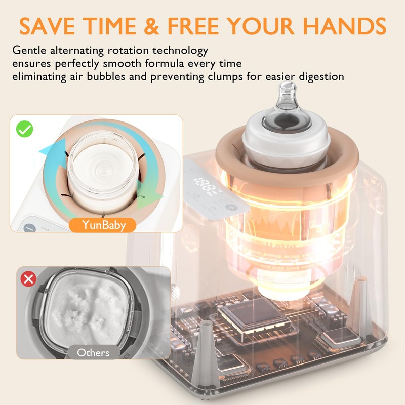 YunBaby Waterless Baby Bottle Shaker and Warmer, Easy to Use