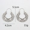 Unbranded Elegant Silver Plated Hoop Earrings Hollow Pattern Heart Shape