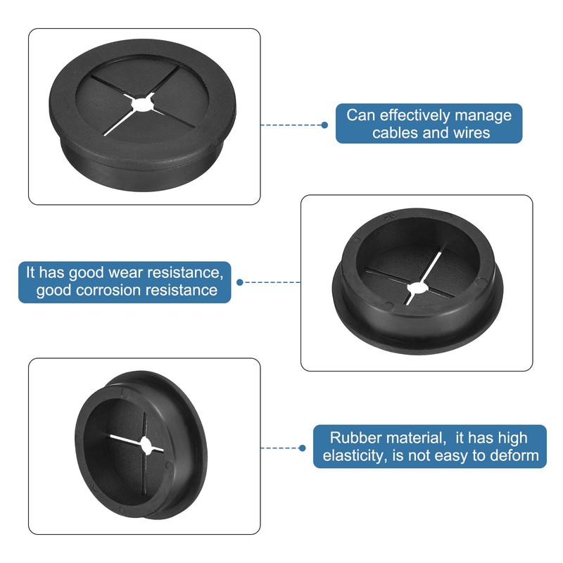 sourcing map 2 Pcs Cable Cord Grommet, 1-9/16 Inch (40mm)