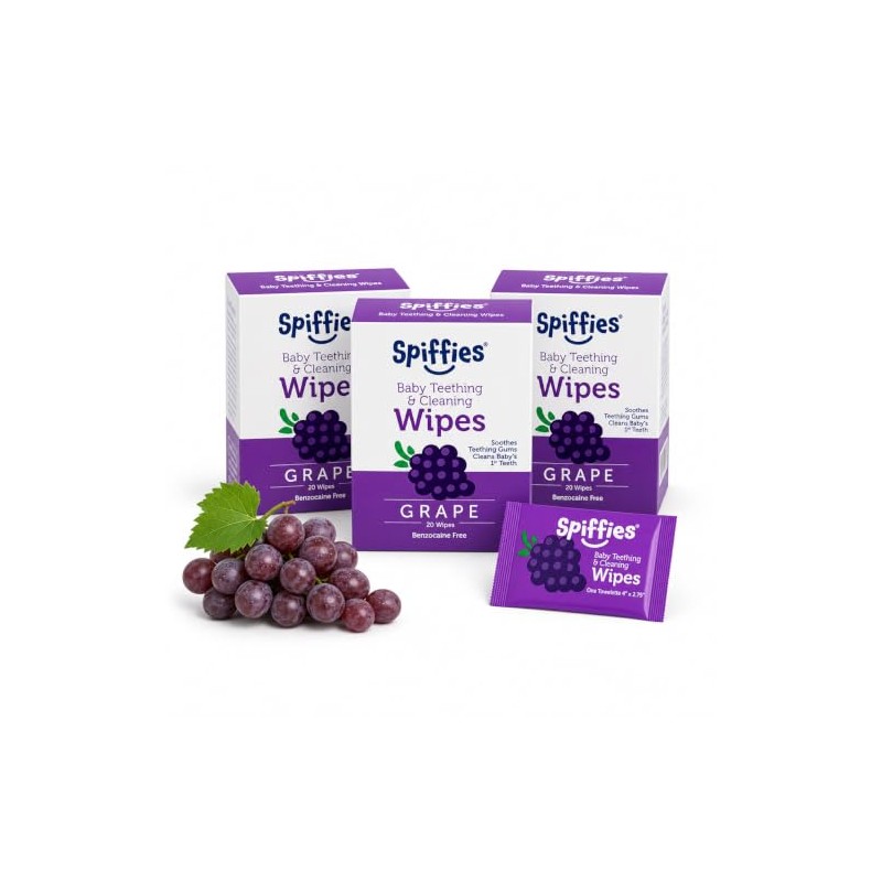Toothwipes, Grape Wipes, 20-Count ( Pack of 3) ( Pack