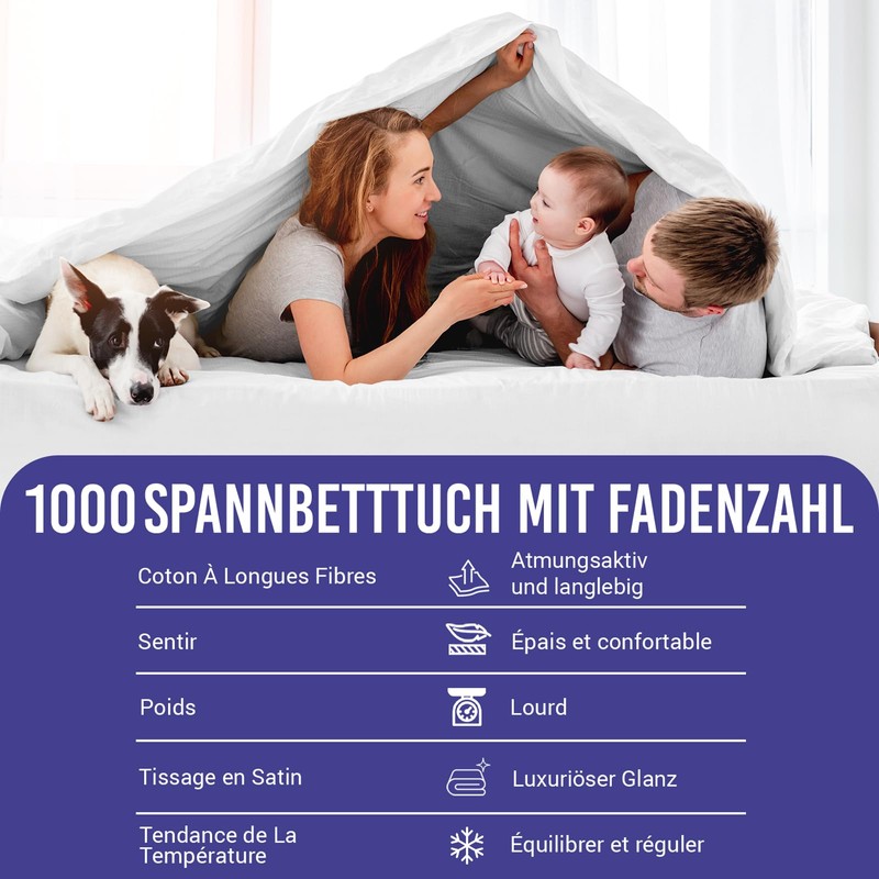 Pizuna Fitted Sheet 90 x 200 cm - 100 x