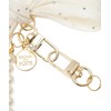 Maison de Fleur Women's Charm Stone Ribbon Pearl Strap, Grayish