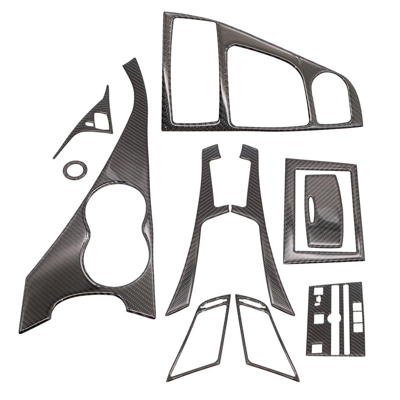 NLQR 11pcs Carbon Fiber Full Interior Set Kit Cover Trim