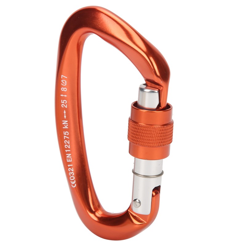 Mountaineering D Locking Carabiner Clips Alloy Heavy Duty Carabiner for
