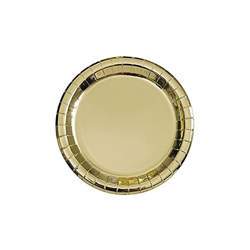 Elegant Gold Foil Round Dinner Plates - 9" (Pack of