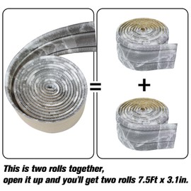 WAPANE 180" x 3.1" Peel Stick Foam Molding Baseboard Trim Self Adhesive, Crown Molding Wallpaper Border Flexible, 3D Wall Edging Lines Foam Wall Base Moulding Trim for Home DIY Decoration