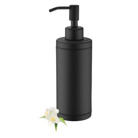 Kmeino Matte Black Soap Dispenser for Kitchen & Bathroom, Classical Hand Lotion Dispenser Stainless Steel Countertop Hand Soap Dispenser 10oz/300mL Cylindrical Liquid Bottle