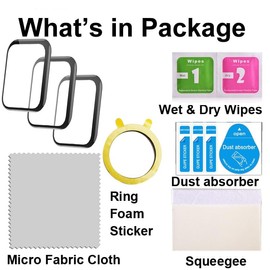 3D Screen protectors Compatible with 1.99” GTX12 Fitpolo ENOMIR Tensky Veryfit Smart Watch, 3 Piece, Full Coverage, Anti-shatter