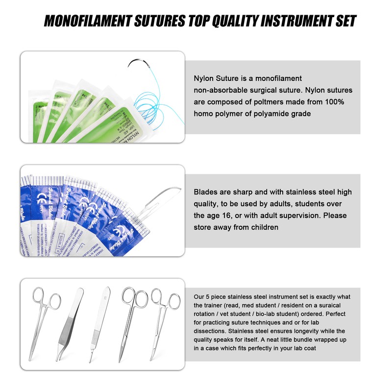 Surgicals Suture Exercise Training Kit Silicone Surgicals Skin Suture Training