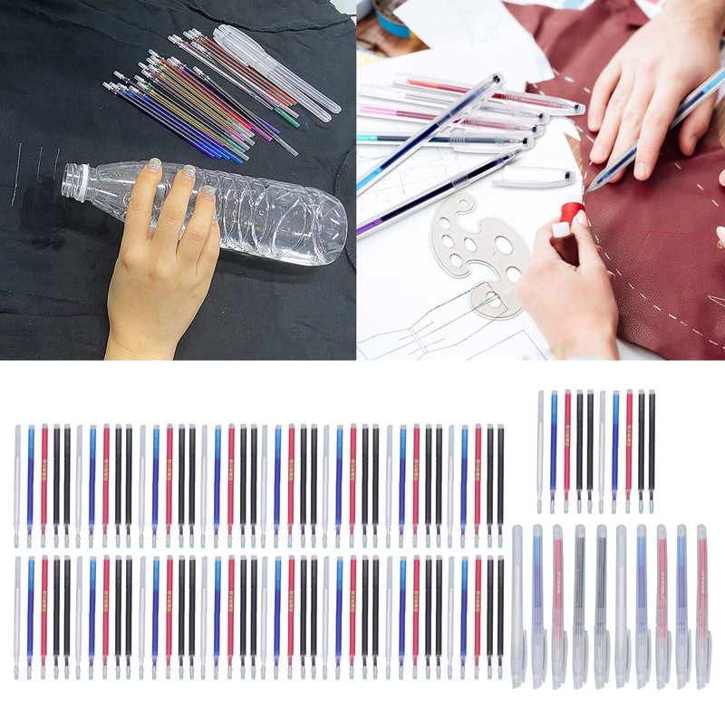 100Pcs Heat Erase Pens Erasable Smoother Writing Various Colors Fabric