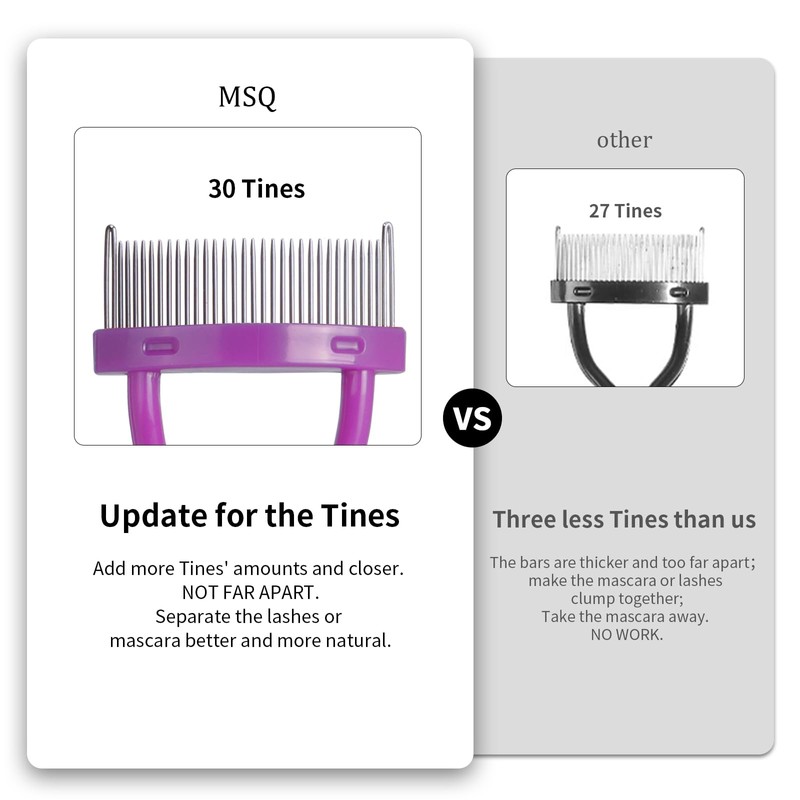 MSQ Eyelash Comb Eyelash Separator Eyebrow Brush Metal Teeth Eye
