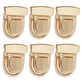 Nifocc Metal Folder Lock Push Lock Set DIY Lock Accessories for Leather Bag Purse - Gold Pack of 6