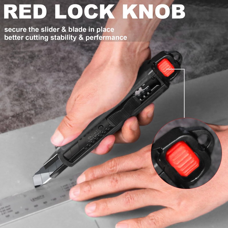 HAUTMEC 18mm Utility Knife, Heavy Duty Box Cutter with Double