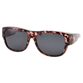 Women Polarized Fit Over Sunglasses - Less Bulky, Ladies Size (Tortoise Pink)