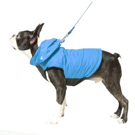 Gooby - Wind Parka, Fleece Lined Small Dog Jacket Coat Sweater with Water Resistant Shell and Leash Ring