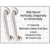 2-Pack Bathroom Safety 36" Grab Bars - 1.5" Dia. ADA