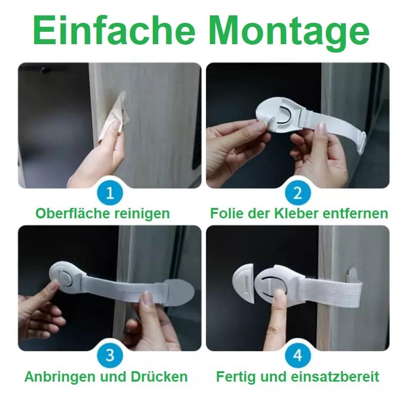 10 x Child Safety Drawer Lock Cupboard Lock Baby Strap