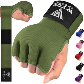 WYOX Vendas para Box - Vendas de Gel para Boxeo, Guantes de Entrenamiento de Boxeo para Hombres y Mujeres, Guantes de Medio Dedo con absorción de Impa